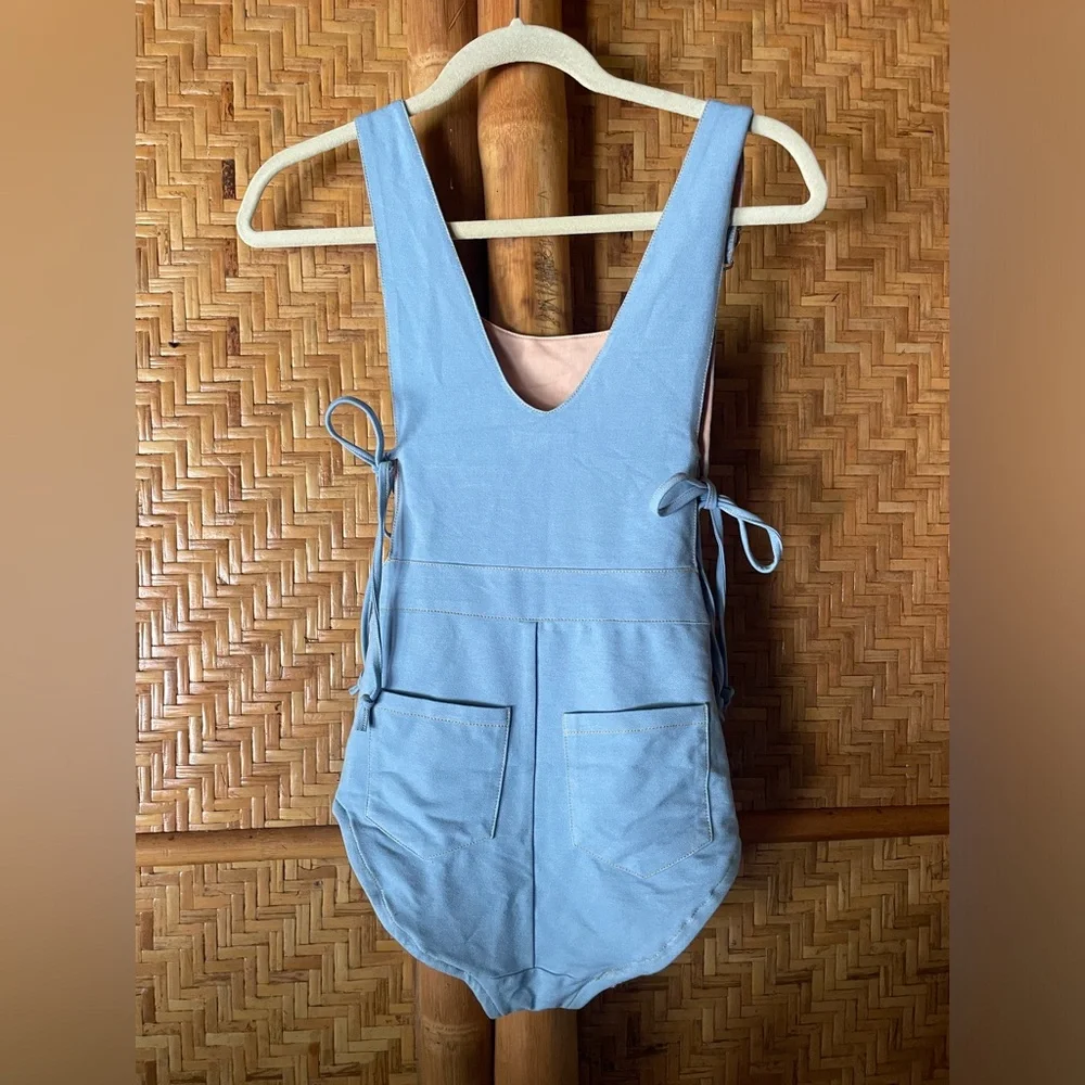 UNIF blue overalls onepiece swimsuit XS